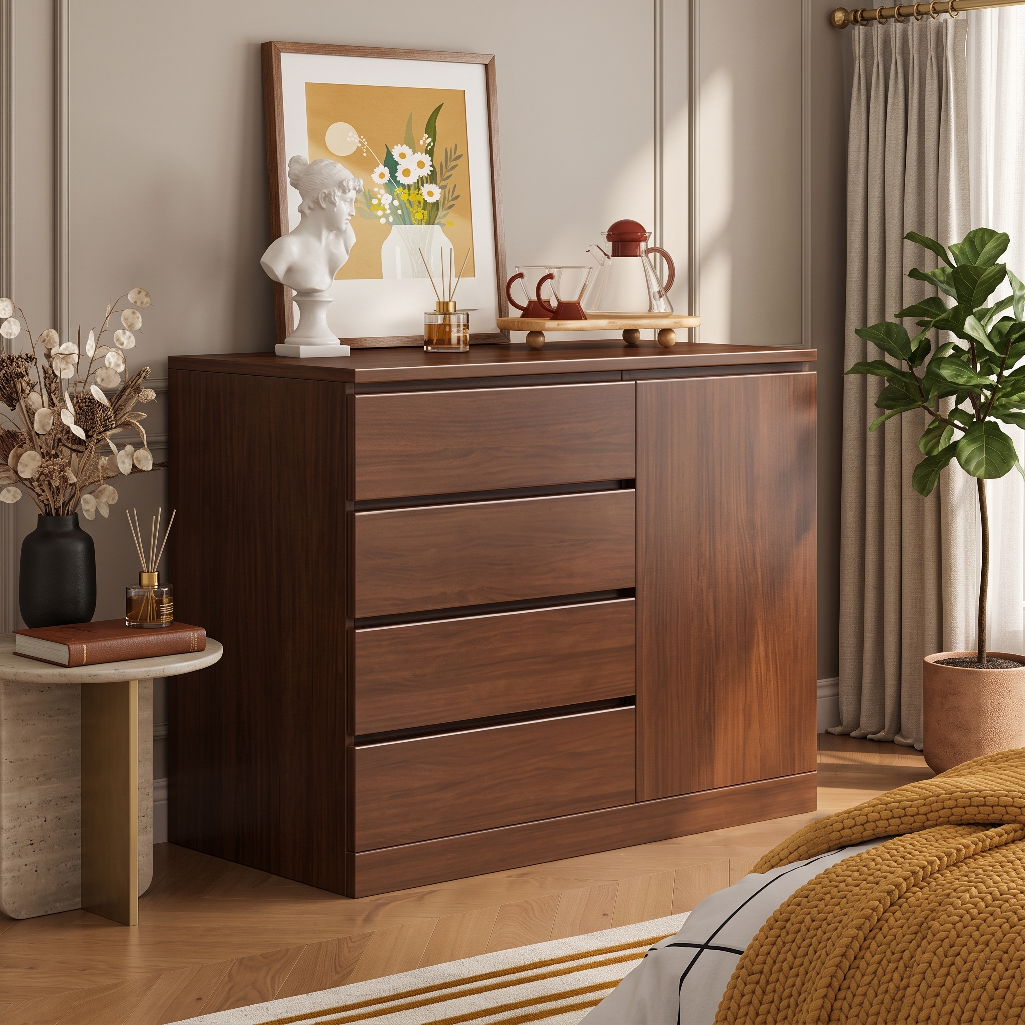 Chest of Drawers with Storage Cabinet view 1