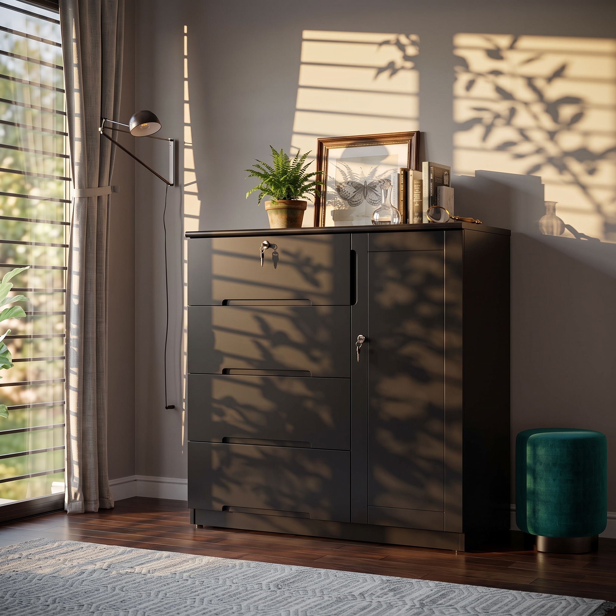 Modern Wood Combo Dresser with Drawers Included and Cabinet Included view 2