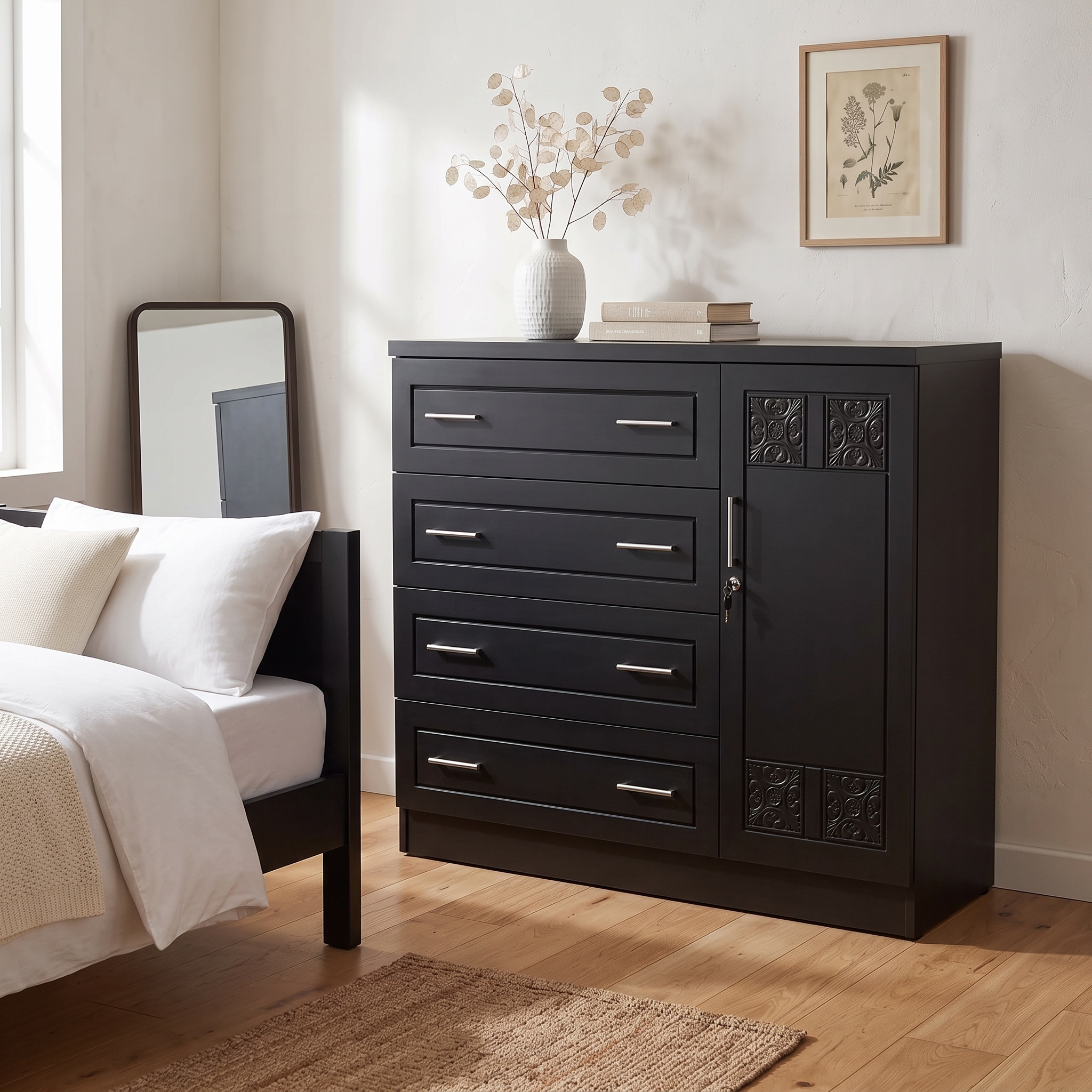 Modern Machine carved designed Wooden Dresser view 2
